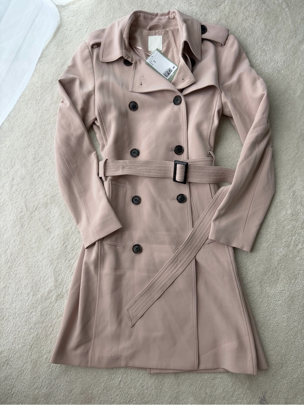 BNWT H&M Dusty Rose Trench Coat with Belt
